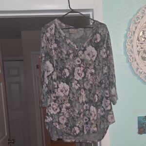 Floral V-Neck Women's Top